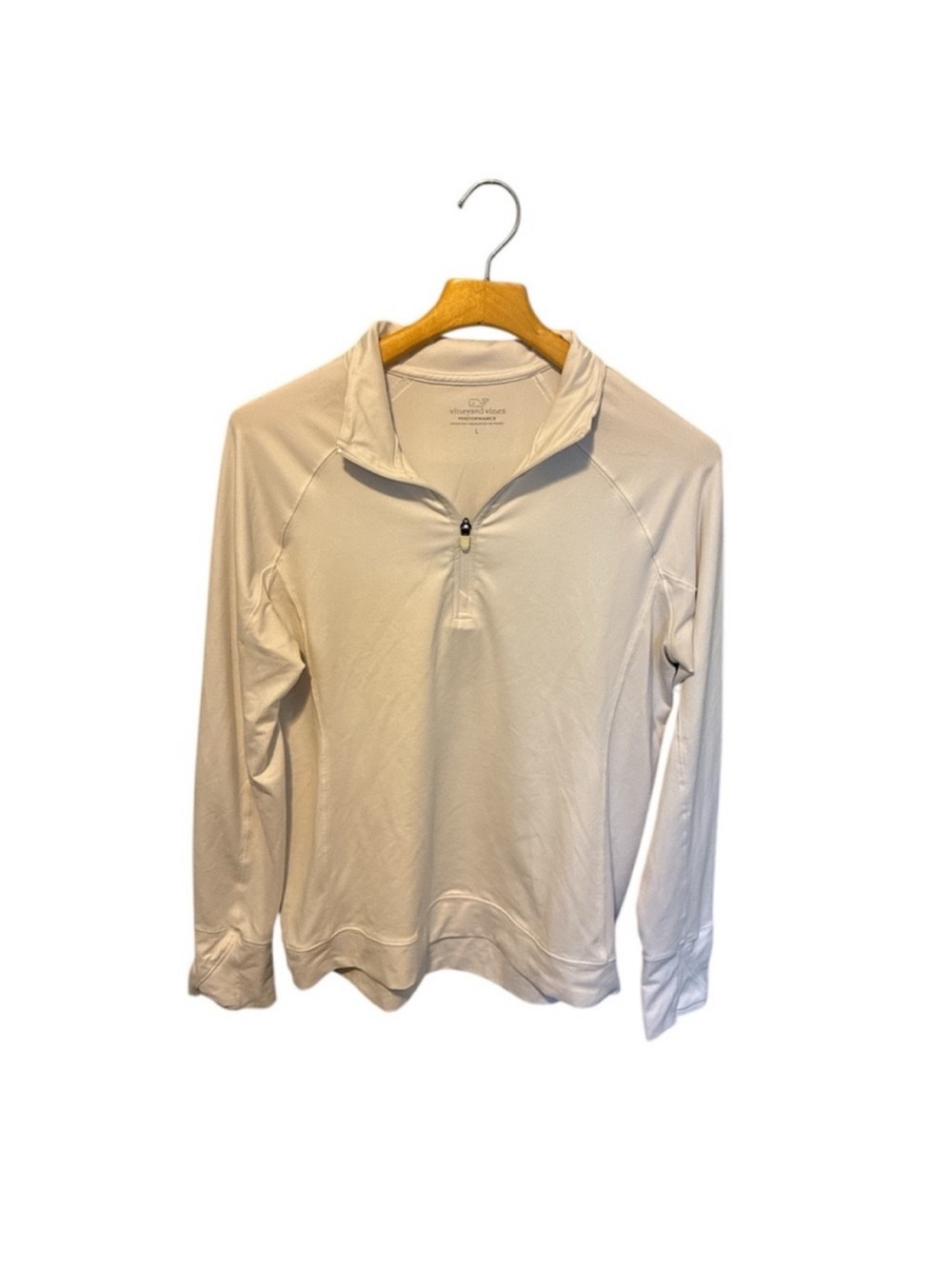 Vineyard Vines Women’s White Long Sleeve Quarter-Zip Performance Pullover Large